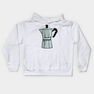 Moka Pot Art Print | Essential Decor for Cafeterias and Coffee Enthusiasts Kids Hoodie